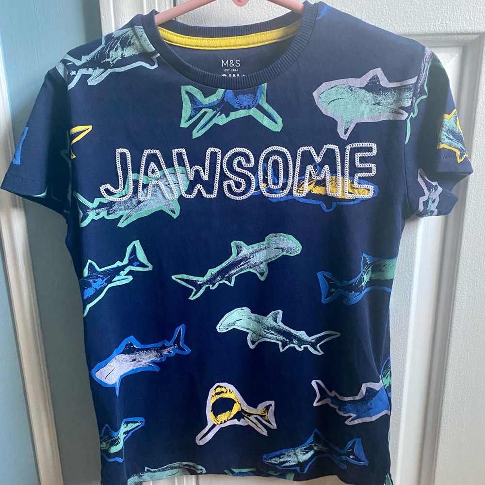 Brand new toddler shark short sleeve shirt